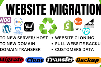 clone migrate website to shopify wix squarespace godaddy  migration