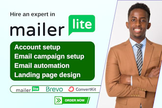 setup convertkit kit newsletter mailerlite landing page, email template, brevo