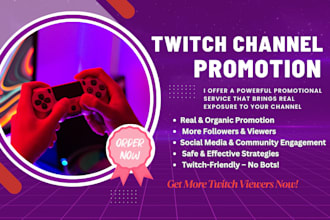 promote your twitch channel to grow your audience, live viewers chatters