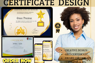design a professional diploma or award certificate