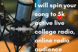 spin your song to 5k live college radio, online radio audience