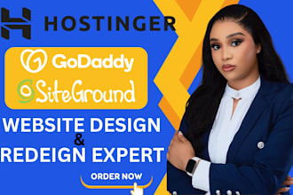 design wordpress website on bluehost, godaddy, namecheap, siteground, hostinger