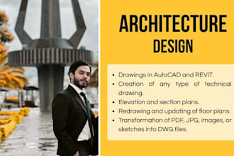 elaboraré dibujo de planta arquitectónica en 2d revit o cad