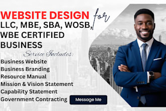 design website for llc, sba, mbe, wosb, wbe business, ngo website