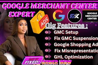 fix google merchant center gmc suspension  and setup online online shopping ads