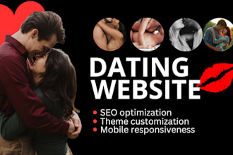 build dating wordpress website with video chat, life streaming, matchmaking