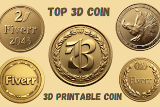 do unique 3d coin model, 3d cnc design, 3d medallion, stl, 3d bas relief