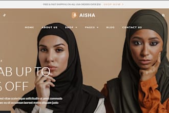 design sleek abaya shopify islamic wear store hijab website religious wear store