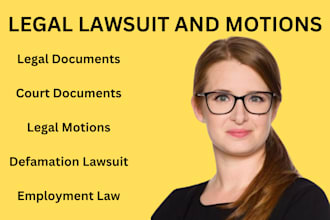 draft court pleadings, defamation, motion, lawsuit, complaint, legal advice, nda