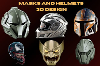 3d mask 3d helmet cosplay helmet mask model custom 3d mask helmet stl model step