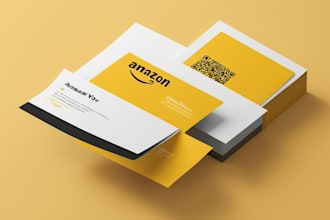 design amazon thank you card product insert package insert business card