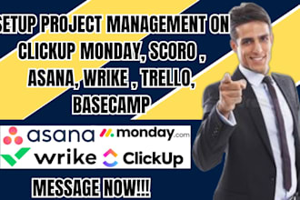 setup dashboard automation on clickup monday scoro asana wrike  trello basecamp