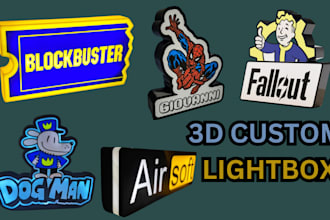 design 3d lightbox keychain 3d logo wall decor neon sign for 3d printing in 3mf