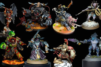 3d paint and print warhammer 40k mini model figurine diorama and prop miniature
