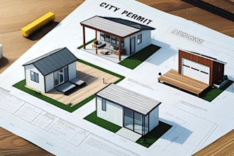 city permit blueprints architect for house plans, patio, shed, adu, garage, deck