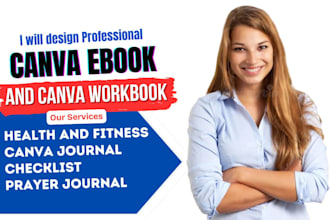 do canva health and fitness ebook digital planner checklist recipe journal book