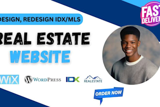 design real estate website in wix wordpress for agent investor brokers realtor