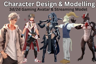 create 3d character model custom gaming avatar vrchat vtuber anime furry unity