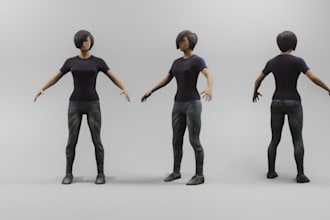 design  3d character model for 3d animation and game vr game modeling rig