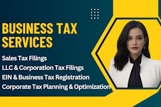 prepare and file business taxes llc corporation and sales tax filings ein