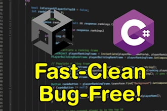 create, fix, and optimise unity scripts for your 2d, 3d, or multiplayer game