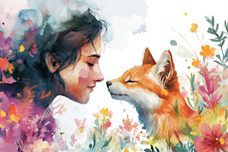 create watercolor and digital illustrations
