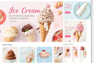 design ice cream website dairy milk shopify store frozen yogurt online store