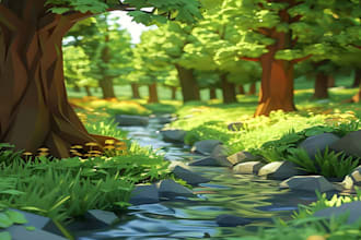 create a 3d game environment using either unity 3d or unreal engine5