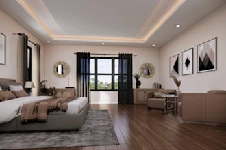 renovate 3d scandinavian house, modern bedroom, 3d visualization, kitchen design