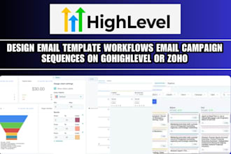 design email template workflows email campaign sequences on gohighlevel or zoho