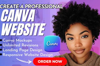 create stunning canva website, canva landing page, canva business website