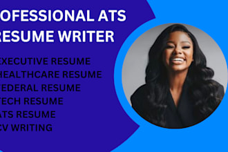 create 24hrs ats resume writing executive healthcare federal tech or federal cv