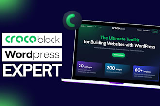 be crocoblock expert for wordpress website using crocoblock theme