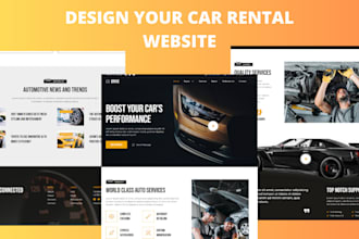 build car rental website, car dealership website, car booking website rental car