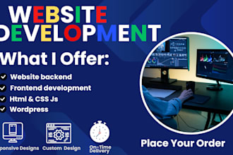 do website backend, frontend development, using HTML, CSS js, wordpress