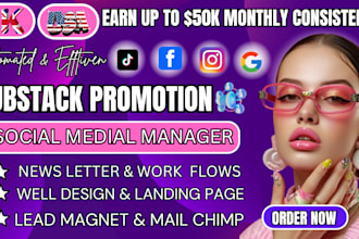 do organic substack promotion, sub stack page link promotion to active audience