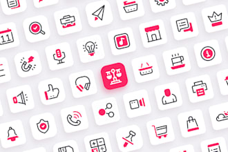 design unique custom icon set for web and app