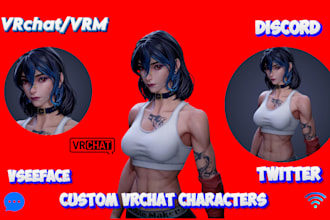 create realistic and custom 3d vrchat vrm characters for twitch discord vseeface
