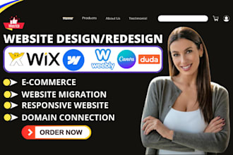 redesign, design, migrate your canva to wix website webflow weebly duda