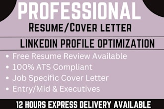 provide professional resume writing cover letter linkedin profile optimization