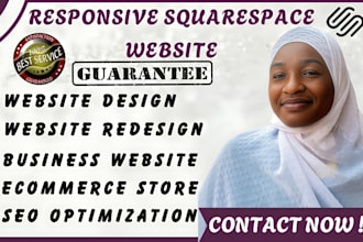 build squarespace website design, one page squarespace website, website redesign