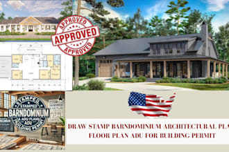 draw stamp barndominium architectural plan floor plan adu for building permit