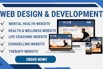 design mental health website wellness coaching counselling therapy website