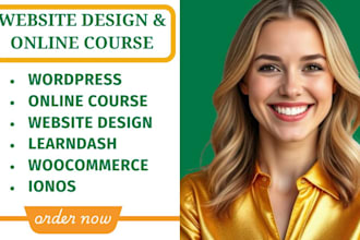create wordpress online course website design learndash woocommerce ionos