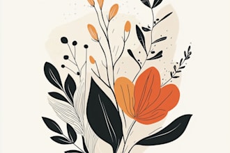 create botanical boho logo designs