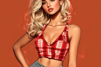 draw a any style pin up girl, vintage, nsfw or retro character
