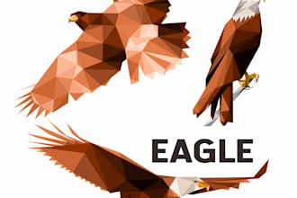 make polygonal low poly vector of animal