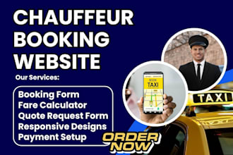 design taxi booking website limousine website car chauffeur wordpress website