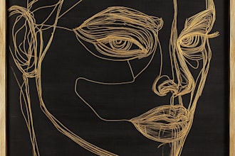 make scribble art, abstract line portrait