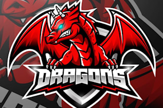 do dragon flame thrower animated logo for you